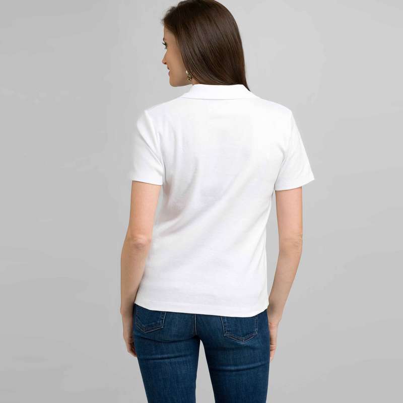 Short Sleeve Solid Cotton Polo Tee, , large image number 1
